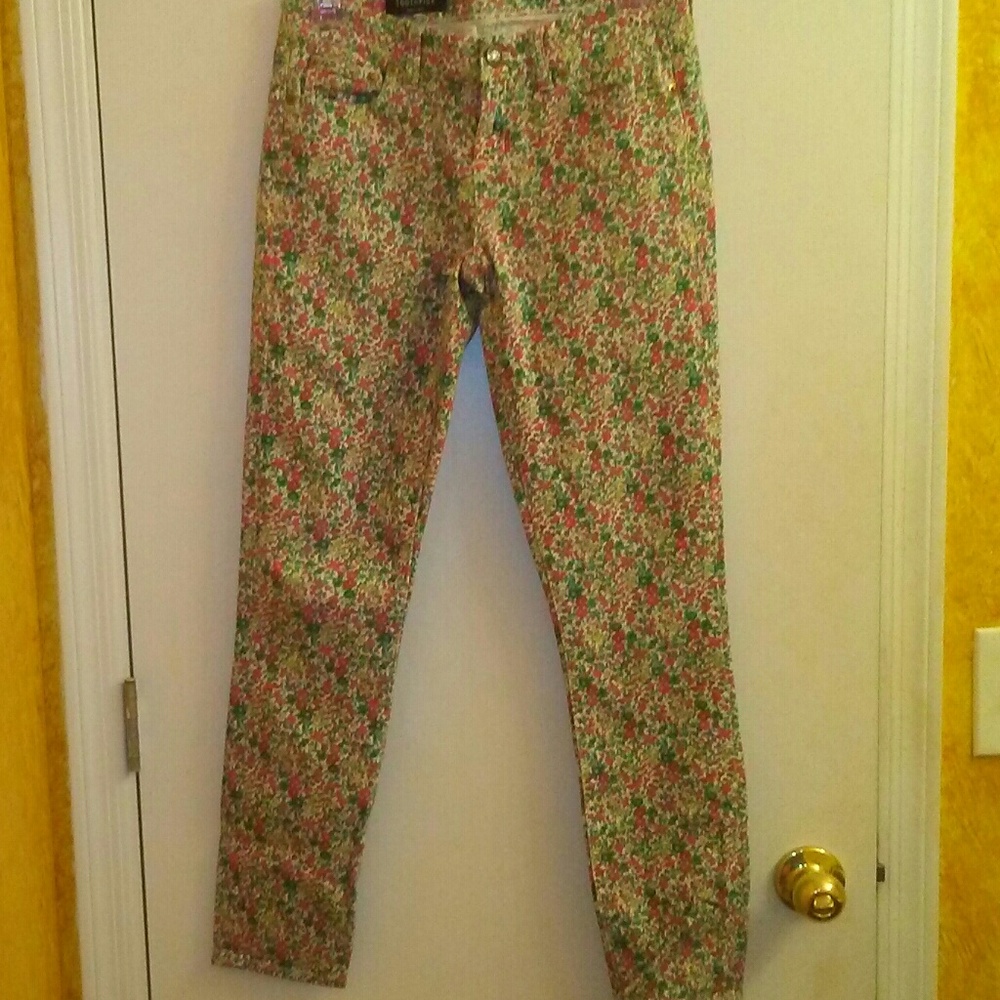 J.Crew Toothpick Liberty Print Jeans 26 Tall